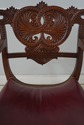 F75183: Renaissance Revival Carved Oak Leather Sea