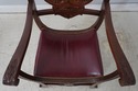 F75183: Renaissance Revival Carved Oak Leather Sea