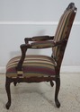 L70223: Pair French Louis XV Striped Upholstered A