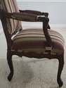 L70223: Pair French Louis XV Striped Upholstered A
