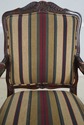 L70223: Pair French Louis XV Striped Upholstered A