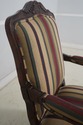 L70223: Pair French Louis XV Striped Upholstered A