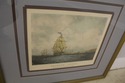 F57185EC: Vintage Tall Ship Engraving In Frame - O