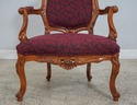 F61740EC: Pair French Louis XV Style Throne Armcha