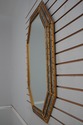 69968: Gold Gilt Bamboo Form Octogonal Wall Mirror