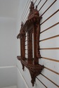 69974: Pair Pagoda Carved Mahogany Mirror Back Wal