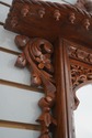 69974: Pair Pagoda Carved Mahogany Mirror Back Wal