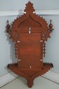 69974: Pair Pagoda Carved Mahogany Mirror Back Wal