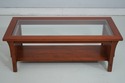 75161: STICKLEY Mission Cherry Glass Top Coffee Ta