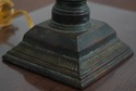 F75069: MAITLAND SMITH Bronze Desk Lamp w. Leather