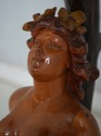 F74767: Vintage French Art Nouveau Carved Wood Ped