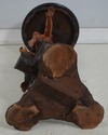 F74767: Vintage French Art Nouveau Carved Wood Ped