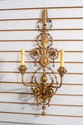 70244: Pair French Empire Gold Leaf toleware Wall 