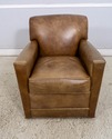 70224: STICKLEY Worn & Distressed Leather Club Cha