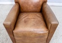 70224: STICKLEY Worn & Distressed Leather Club Cha