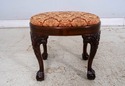 70303: Damask Upholstered Ball & Claw Mahogany Ott