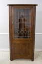 70238: STICKLEY Leaded Glass Mission Oak Corner Ch