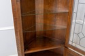 70238: STICKLEY Leaded Glass Mission Oak Corner Ch
