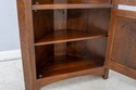 70238: STICKLEY Leaded Glass Mission Oak Corner Ch