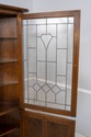 70238: STICKLEY Leaded Glass Mission Oak Corner Ch