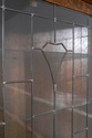 70238: STICKLEY Leaded Glass Mission Oak Corner Ch