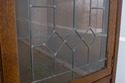 70238: STICKLEY Leaded Glass Mission Oak Corner Ch