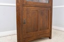70238: STICKLEY Leaded Glass Mission Oak Corner Ch
