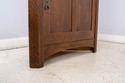 70238: STICKLEY Leaded Glass Mission Oak Corner Ch