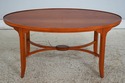 L74897: English Yew Wood Oval Coffee Cocktail Tabl