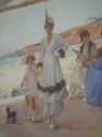 F74716: Framed French Print Figures On A Veranda B