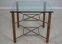 LF70031: Glass Top Bamboo Table + 4 Iron Wicker Ch