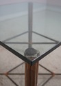 LF70031: Glass Top Bamboo Table + 4 Iron Wicker Ch