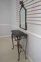 70064: Vintage Wrought Iron Marble Top Console Tab