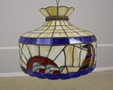 F57007EC: Vintage Tiffany Style Slag Stained Glass