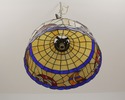 F57007EC: Vintage Tiffany Style Slag Stained Glass