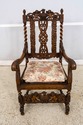 70024: French Continental Ornate Walnut Carved Arm