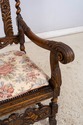 70024: French Continental Ornate Walnut Carved Arm