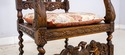 70024: French Continental Ornate Walnut Carved Arm