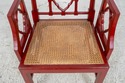 70084: Chinese Chippendale Cane Seat Red Finish Ar