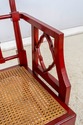 70084: Chinese Chippendale Cane Seat Red Finish Ar