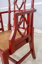 70084: Chinese Chippendale Cane Seat Red Finish Ar