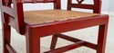 70084: Chinese Chippendale Cane Seat Red Finish Ar