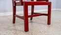 70084: Chinese Chippendale Cane Seat Red Finish Ar