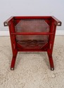 70084: Chinese Chippendale Cane Seat Red Finish Ar