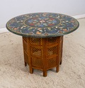 L70029: PIETRA DURA Inlaid Marble Top Anglo Indian