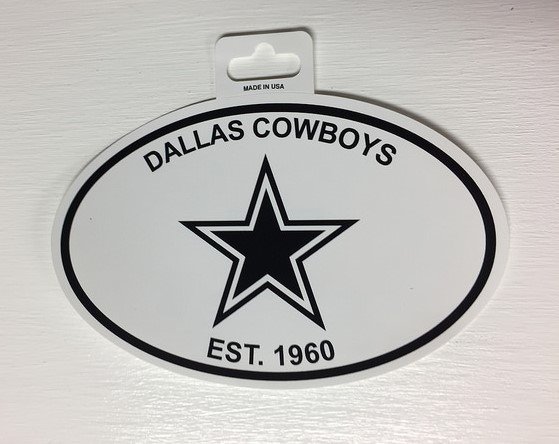 Dallas Cowboys Oval Decal Sticker NEW!! 3x5 Inches Free Ship Black ...