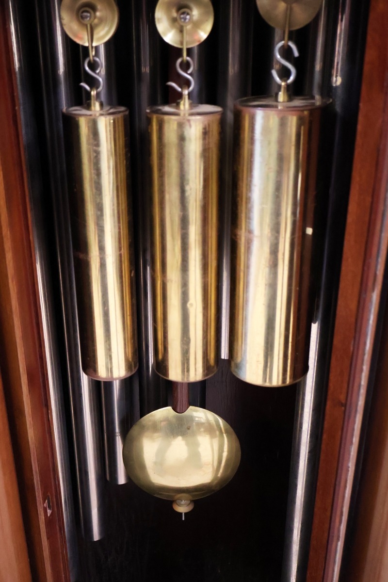 19th Century J.E Caldwell Victorian 9 Tube Mahogany Tall Case