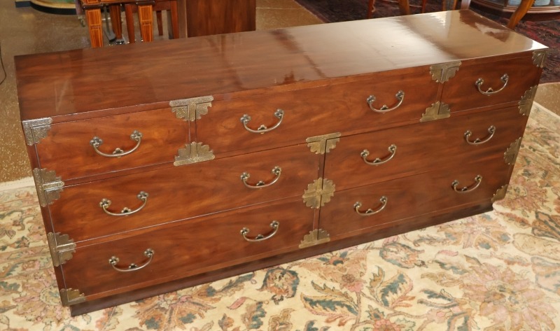Vintage Henredon Tansu Asian Campaign Style Chest of Drawers Dresser | eBay