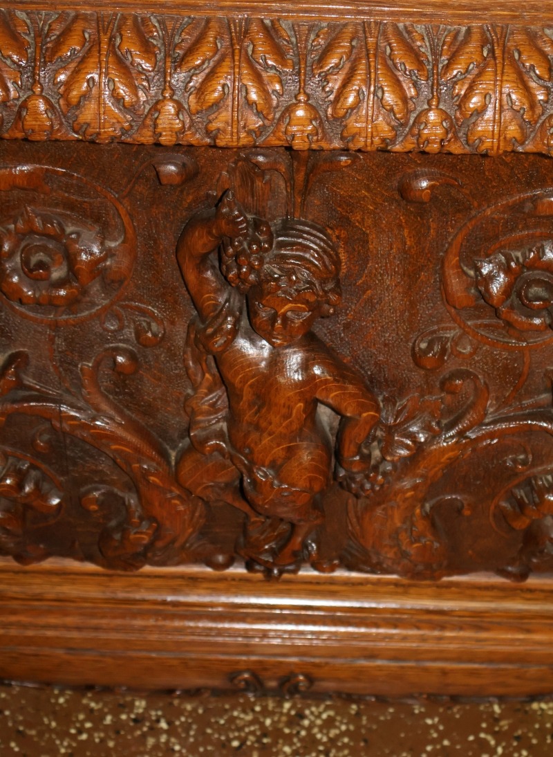 Late 19th Century Tiger Oak Horner Tall Case Grandfather Clock