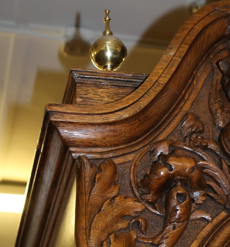 鐘鼓の鐘 Late 19th Century Tiger Oak Horner Tall Case Grandfather Clock